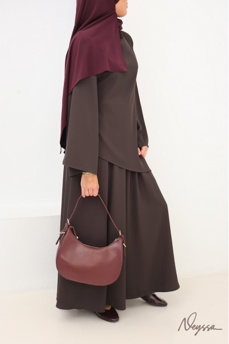 Chocolate Muslim Skirt and Top Set | Neyssa