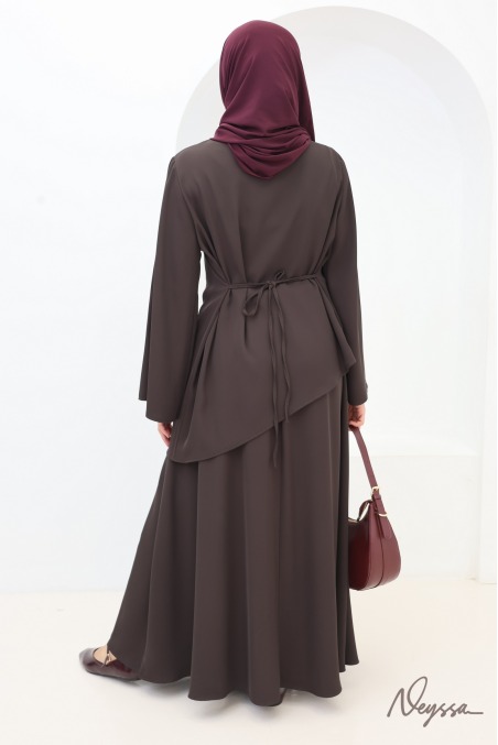 Ensemble mastour jupe longue et haut chocolat | Neyssa