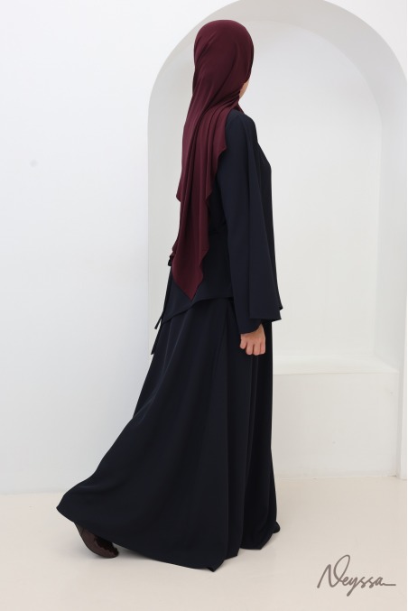 Navy Muslim Skirt and Top Set | Neyssa