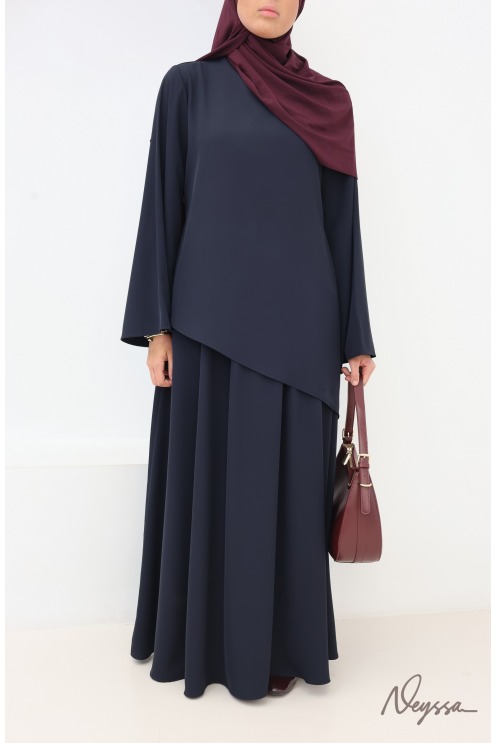 Hijab Zweiteiler Marineblau: Rock und Oberteil | Neyssa