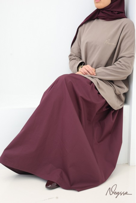 Taupe Mid-Length Hijab Sportswear T-Shirt | Neyssa