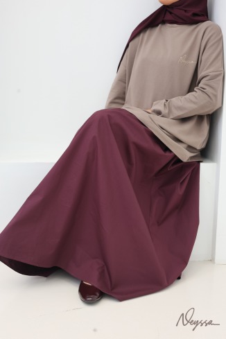T-shirt taupe mi-long femme hijabi pour le sport | Neyssa 2