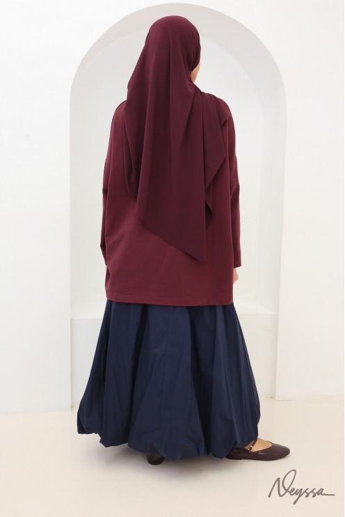 T-shirt bordeaux mi-long femme hijabi pour le sport | Neyssa