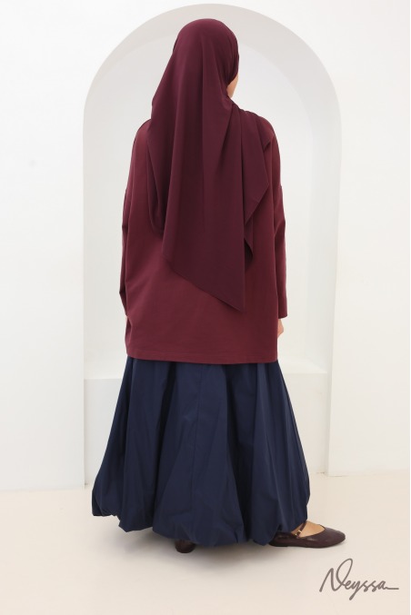 Hijab Sportbekleidung: Shirt Bordeaux halblang | Neyssa