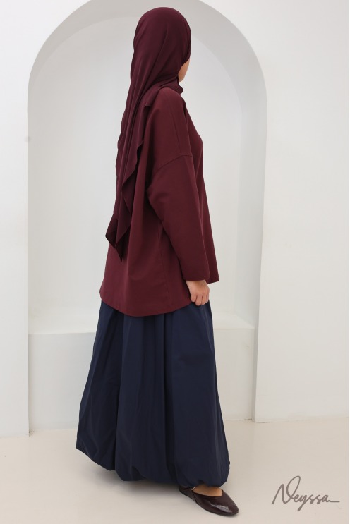 Hijab Sportbekleidung: Shirt Bordeaux halblang | Neyssa