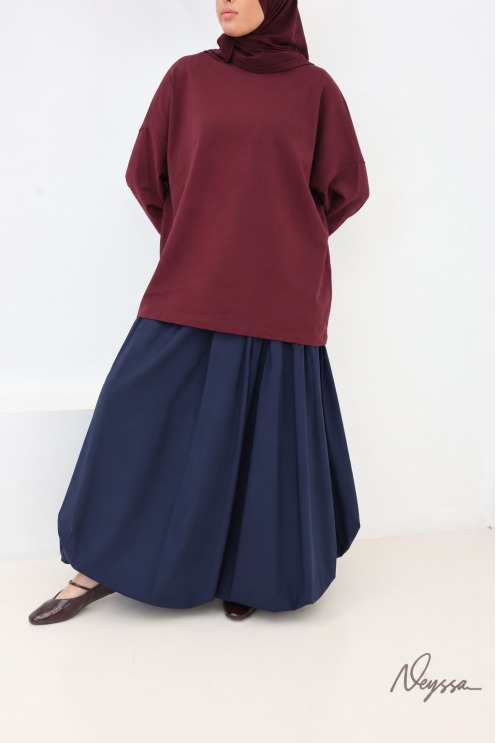 T-shirt bordeaux mi-long femme hijabi pour le sport | Neyssa