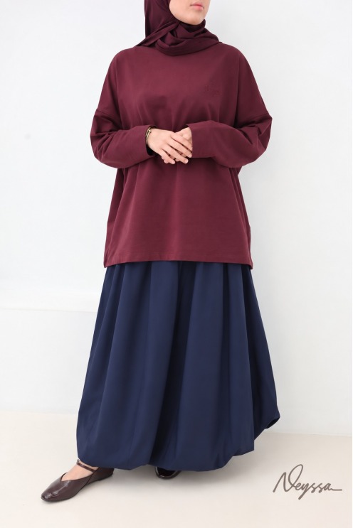 Hijab Sportbekleidung: Shirt Bordeaux halblang | Neyssa