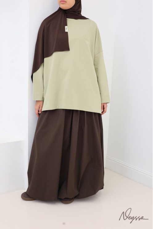 Sage Mid-Length Hijab Sportswear T-Shirt | Neyssa