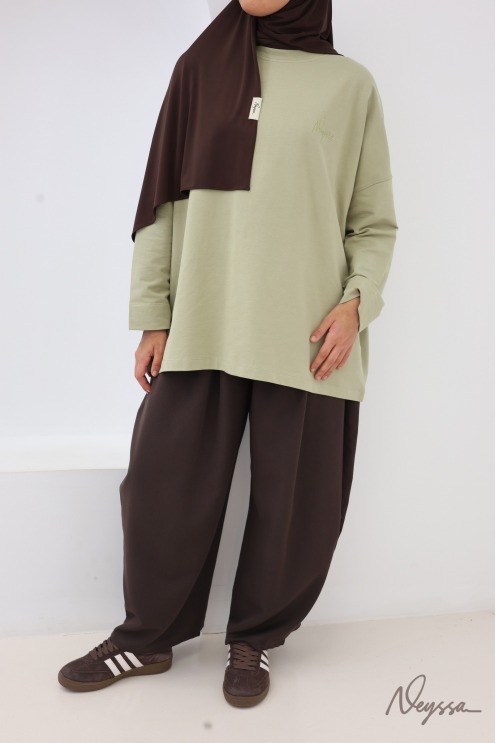 T-shirt sauge mi-long femme hijabi pour le sport | Neyssa