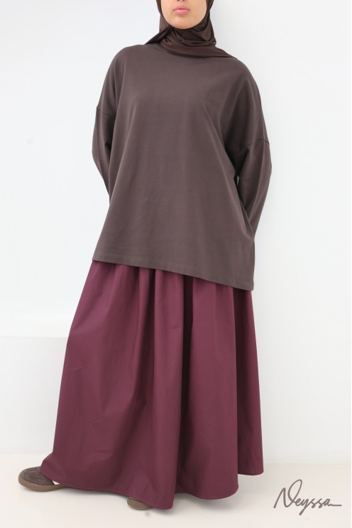 Hijab Sportbekleidung: Shirt Schokoladenbraun halblang | Neyssa