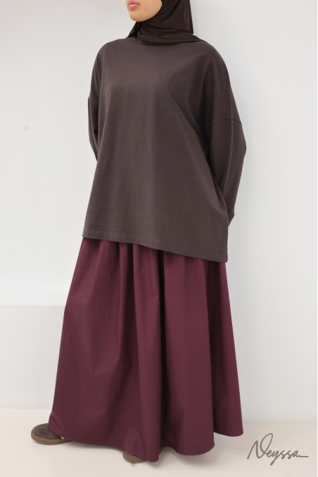 Hijab Sportbekleidung: Shirt Schokoladenbraun halblang | Neyssa