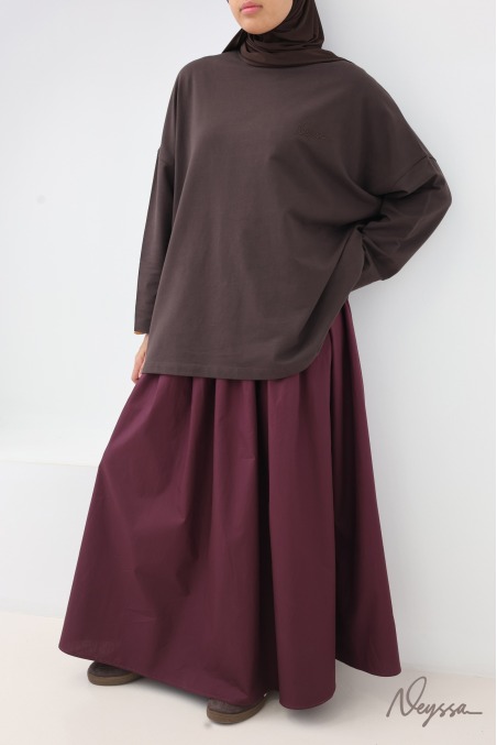 Chocolate Mid-Length Hijab Sportswear T-Shirt | Neyssa