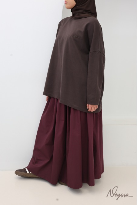 Chocolate Mid-Length Hijab Sportswear T-Shirt | Neyssa