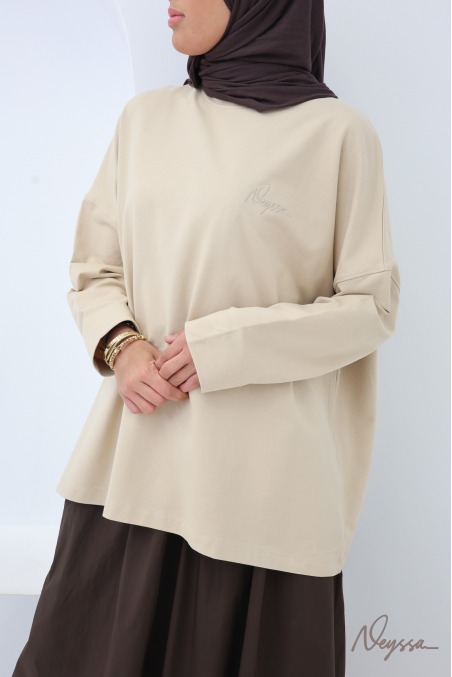 T-shirt manches longues sportswear signature Neyssa - 100% coton
