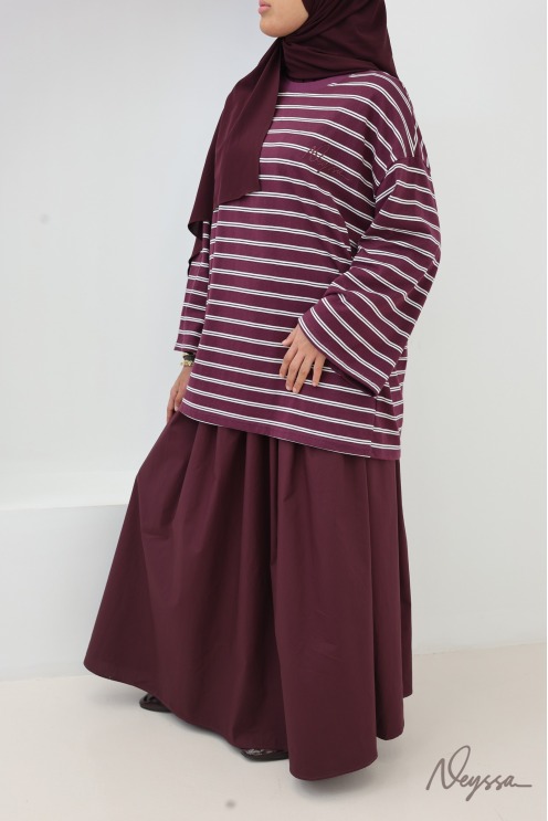 Long flared cotton skirt for women who wear hijabs