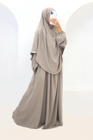 Abaya Khimar Set Tawaf Taupe für die Umrah | Neyssa