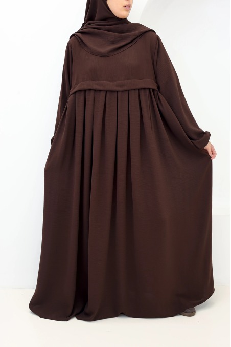 Ensemble abaya khimar Tawaf Chocolat pour la Omra | Neyssa