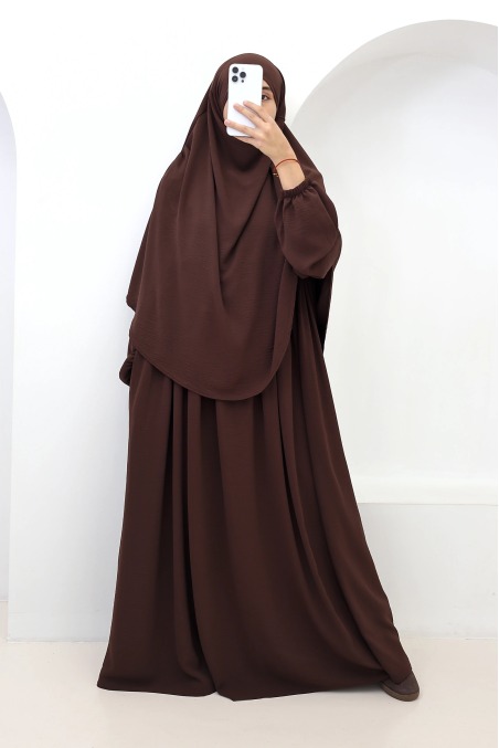Tawaf Khimar Abaya Set Chocolate for Umrah | Neyssa
