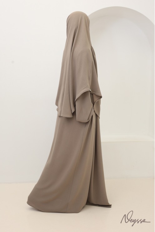 Tawaf Khimar Abaya Set Taupe for Umrah | Neyssa