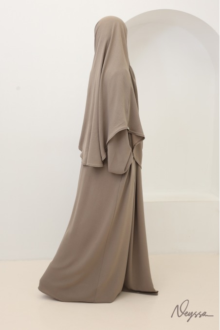 Abaya Khimar Set Tawaf Taupe für die Umrah | Neyssa