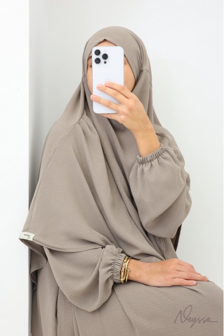 Abaya Khimar Set Tawaf Taupe für die Umrah | Neyssa