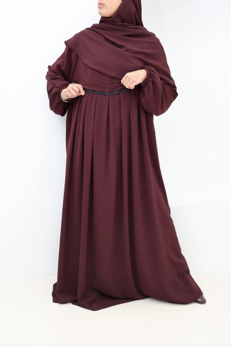 Tawaf Khimar Abaya Set Dark Cherry for Umrah | Neyssa 2