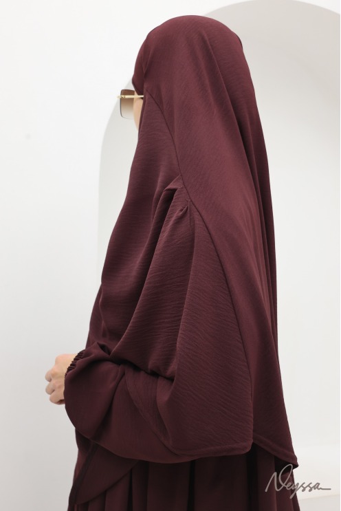 Abaya Khimar Set Tawaf Dunkelkirsche für die Umrah | Neyssa