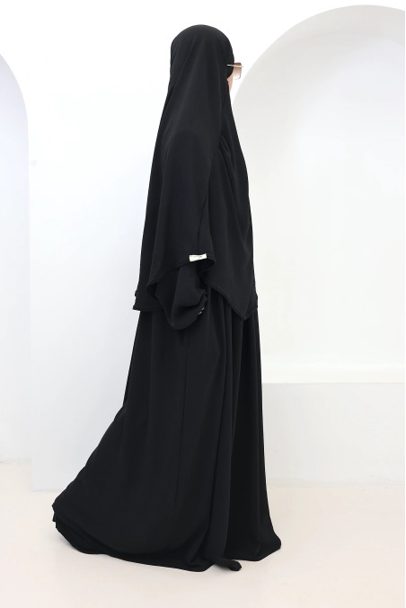 Ensemble abaya khimar Tawaf Noir pour la Omra | Neyssa
