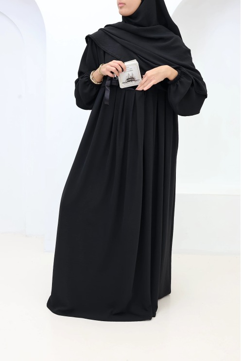 Ensemble abaya khimar Tawaf Noir pour la Omra | Neyssa