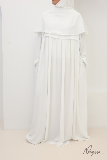 Ensemble abaya khimar Tawaf Ivoire pour la Omra | Neyssa