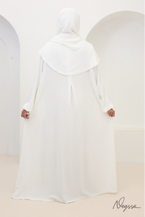Ensemble abaya khimar Tawaf Ivoire pour la Omra | Neyssa