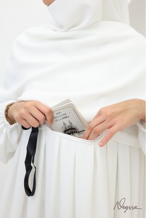 Ensemble abaya khimar Tawaf Ivoire pour la Omra | Neyssa