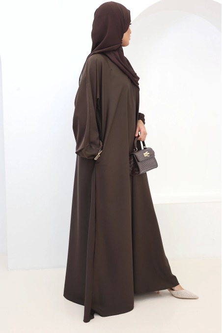 Salma Satin Dubai Abaya Chocolate | Neyssa