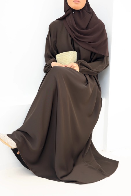 Salma Satin Dubai Abaya Chocolate | Neyssa
