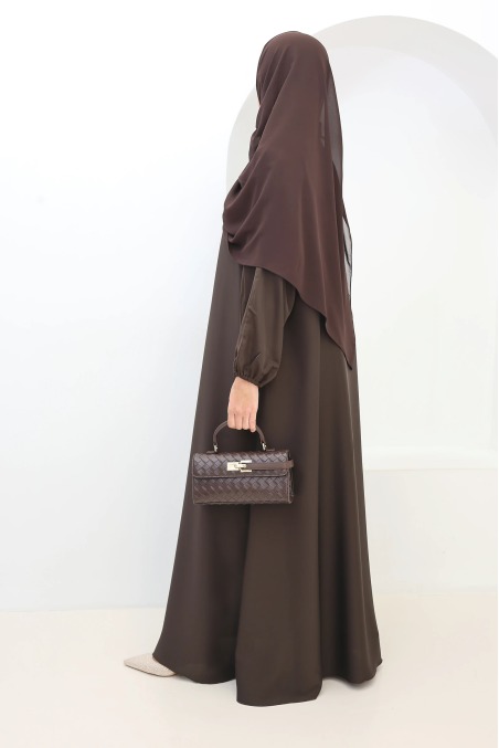 Salma Satin Dubai Abaya Chocolate | Neyssa