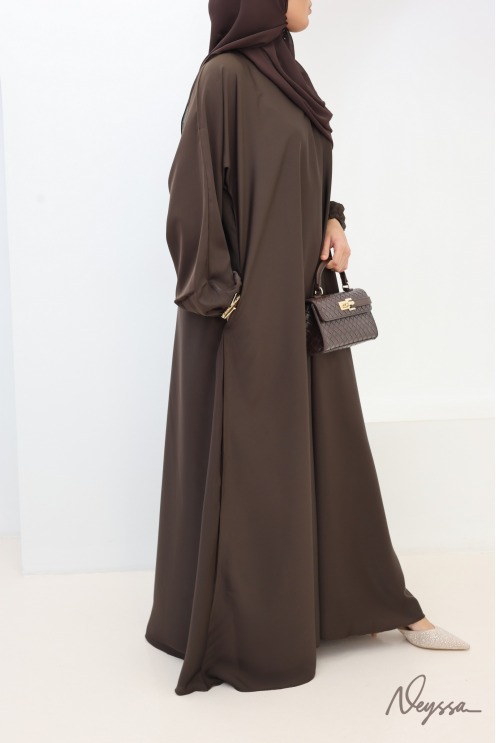 Salma Satin Dubai Abaya Chocolate | Neyssa