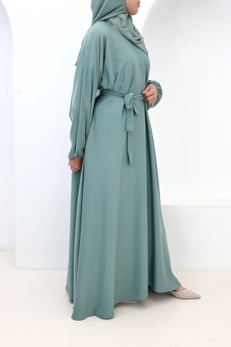Satin Dubai Abaya Salma Mintgrün | Neyssa