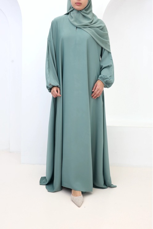 Satin Dubai Abaya Salma Mintgrün | Neyssa