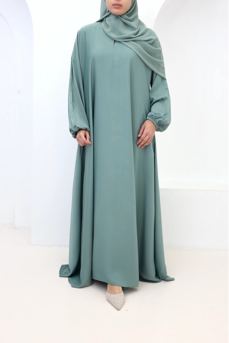 Salma Satin Dubai Abaya Mint Green | Neyssa