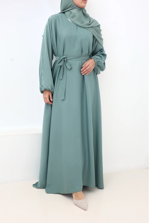 Salma Satin Dubai Abaya Mint Green | Neyssa