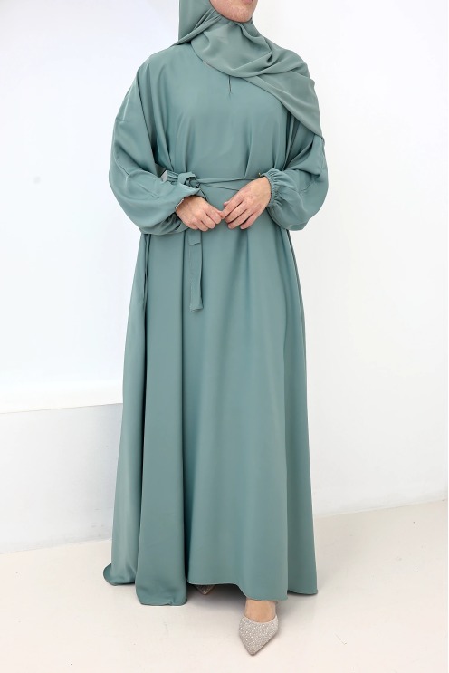 Salma Satin Dubai Abaya Mint Green | Neyssa