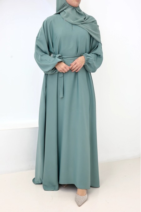 Satin Dubai Abaya Salma Mintgrün | Neyssa