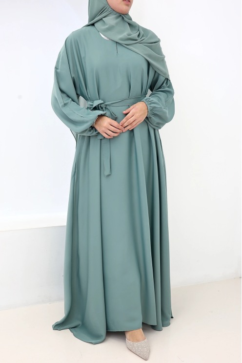Satin Dubai Abaya Salma Mintgrün | Neyssa