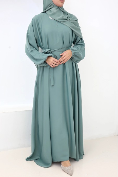 Salma Satin Dubai Abaya Mint Green | Neyssa