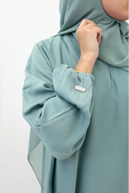 Salma Satin Dubai Abaya Mint Green | Neyssa