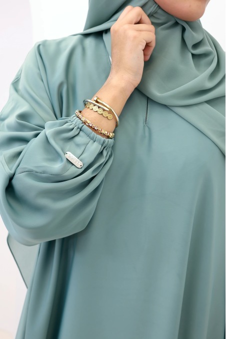 Salma Satin Dubai Abaya Mint Green | Neyssa