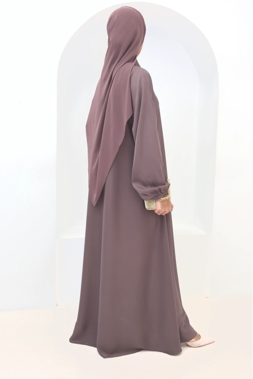 Salma Satin Dubai Abaya Rosy Brown | Neyssa