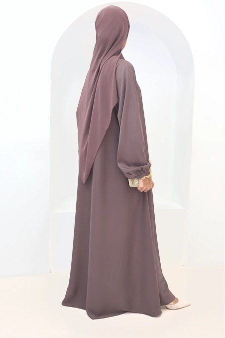 Abaya Dubaï satin Salma Rosy Brown | Neyssa