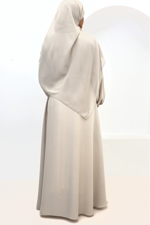 Abaya Dubaï satin Salma Greige | Neyssa