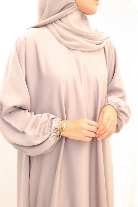 Satin Dubai Abaya Salma Rosé-Taupe | Neyssa